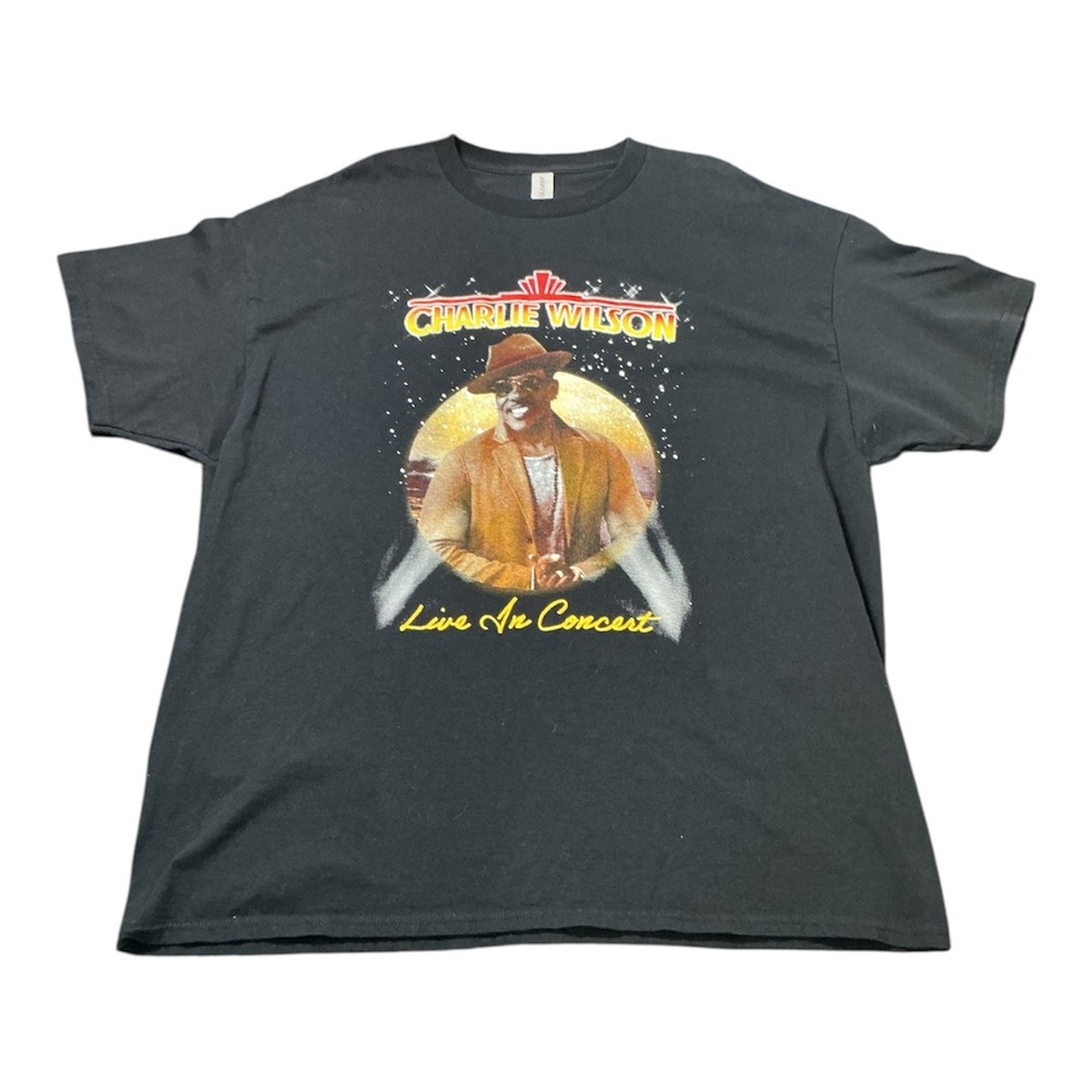 Charlie Wilson Live In Concert The Icon Black Graphic T-Shirt Mens 2XL Gildan